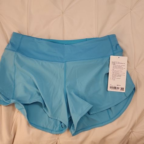 Lululemon Nwt Size 10 Electric Turquoise Lululemon Stuff, Anna Claire, Sport Fits, Lulu Lemon Shorts, Track Star, Turquoise Shorts, Bday List, Lululemon Speed Up Shorts, Cute Nike Outfits