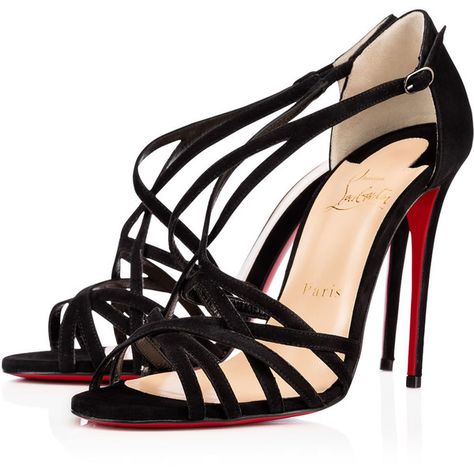 Christian Louboutin Paris Ete ($825) ❤ liked on Polyvore featuring shoes, sandals, louboutin, christian louboutin, heels, black, high heel shoes, strappy high heel sandals, open toe sandals and black strap sandals Shoes Louboutin, Christian Louboutin Outfits, Louboutin Online, Christian Louboutin Outlet, Chanel Resort, Strappy High Heels Sandals, Miroslava Duma, Black Suede Shoes, Strappy High Heels