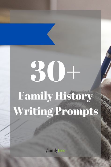 Writing your family history can be tricky. It’s hard to know where to start. This free ebook, 30 Family History Writing Prompts, contains 30 family history writing prompts from the editors of Family Tree Magazine. Use these 30 prompts to kickstart your family history writing journey. Writing Family History, History Writing Prompts, Reunion Checklist, Writing Memoirs, Writing Family, Free Writing Prompts, Family History Projects, History Questions, Memoir Writing