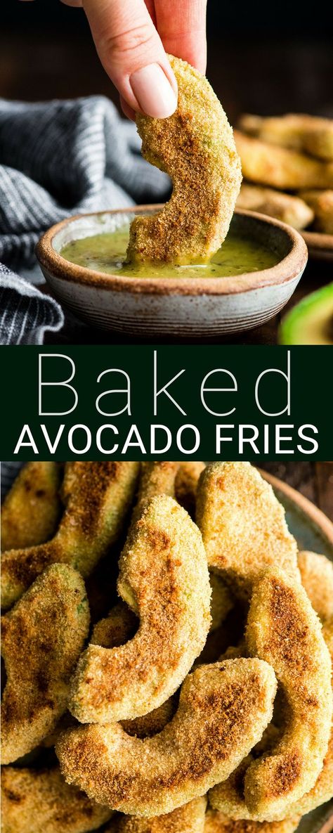 This Baked Avocado Fries Recipe turns out perfectly every single time! They are crazy delicious and can easily be made gluten-free! The perfect appetizer or side dish! #avocaods #avocadofries #appetizer #baked #sidedish  via @joyfoodsunshine Avocado Fries Recipe, Healthy Vegan Dessert, Avocado Dessert, Avocado Fries, Baked Avocado, Fries Recipe, Avocado Recipes, Perfect Appetizers, Avocado Salad