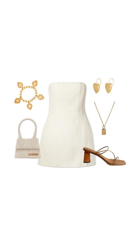 Graduation Accessories, Brown Strappy Heels, Graduation Style, Heart Accessories, Small Clutch, Dress Gold, Next Chapter, Cream Dress, Gold Dress