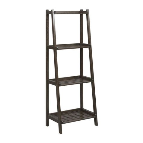 Carefully crafted to fit in tight spaces, you can turn any nook into a stunning display showcase for books, decor and more. Group two or more together to create a lasting impression for any collection. HomeRoots Espresso Wood 3-Shelf Ladder Bookcase in Brown | 4000380040 Wood Ladder Shelf, Leaning Ladder Shelf, Leaning Shelf, Bookcases For Sale, Books Decor, Display Showcase, Ladder Bookshelf, Small Bookshelf, Small Bookcase