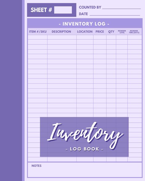 Inventory Log Book: Inventory Log For Small Business | Includes Inventory Calendar, Inventory Planner & 120 Inventory Log Sheets | 8"x 10" | Purple Book Inventory, Inventory Organization, Business Calendar, Log Book, Kindle App, Book Cover Design, Daily Planner, Kindle Reading, Free Apps