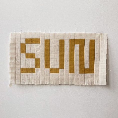 Ashley Brown Durand on Instagram: "Autumn is my favorite season but I’m already trying to prepare myself mentally for the darkness of winter that follows. Practicing gratitude while stitching tiny squares together 🌞 #sun #golden #patchwork #piecework #textart #wordart #textbasedart #lettering #gratitude #meditation #workinprogress" Text Based Art, Quirky Furniture, Gratitude Meditation, Ashley Brown, Practicing Gratitude, Instagram Autumn, Quilt Design, Favorite Season, Text Art