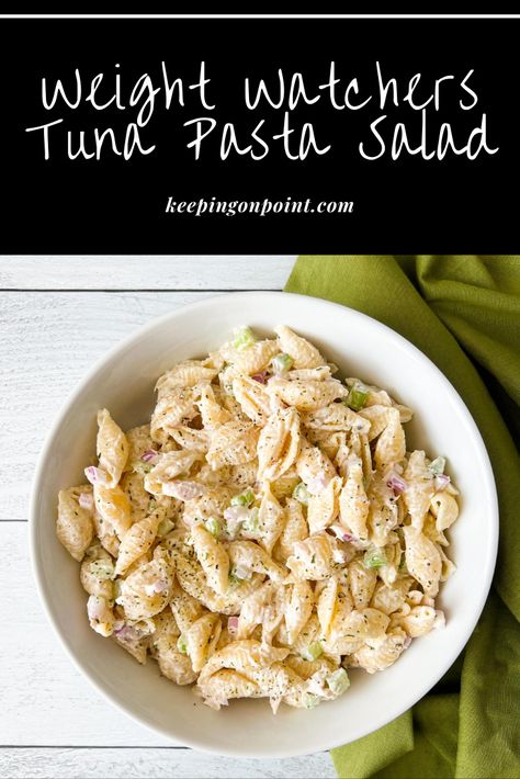 Tuna Pasta Salad (Lightened Up) Ww Lunches, Tuna Lunch, Recipes Using Pasta, Ww Salads, Weight Watchers Pasta, Weight Watchers Salad, Tuna Pasta Salad Recipes, Keeping On Point, Ww Dinner