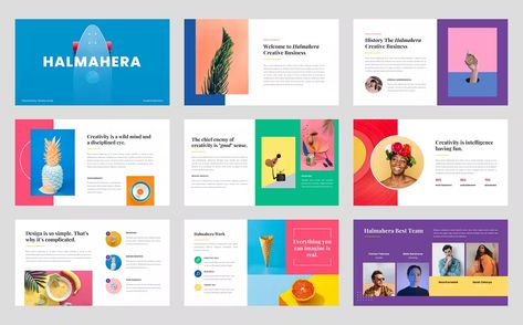 Halmahera - Creative & Pop Art Powerpoint, Presentation Templates - Envato Elements Technology Company Profile, Creative Agency Branding, Branding Book, Art Powerpoint, Book Reference, Agency Branding, Company Presentation, Portfolio Photography, Marketing Brochure