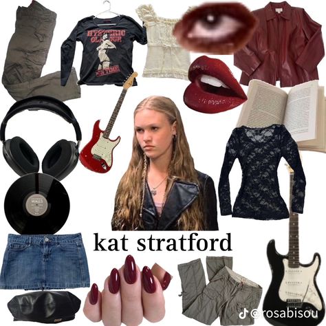 How To Dress Like Kat Stratford, Kat Starford Outfits, Katerina Stratford Outfits, Kat Stratford Outfits Aesthetic, Kat Stratford Outfit Ideas, Kat Stratford Inspired Outfits, Cat Stratford Outfits, Katarina Stratford Aesthetic, Kay Stratford Aesthetic