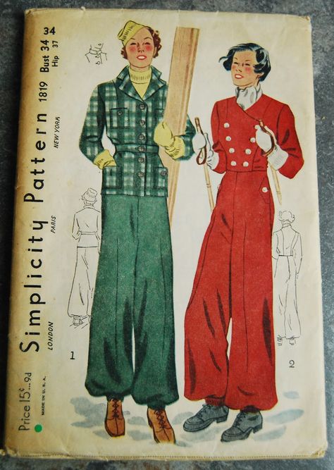 Wide Leg Pants Pattern, Women's Sewing Patterns, Madeleine Vionnet, Madame Gres, 30s Fashion, Suit Pattern, Out Of The Blue, Vintage Sportswear, Fitted Jacket