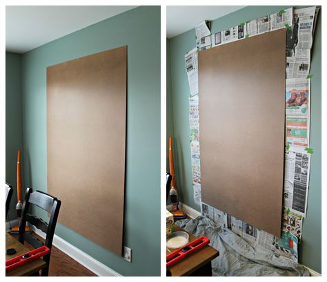 Easy DIY Giant Magnetic Chalkboard Hardboard Ideas Diy, Hardboard Wall Panel Ideas, Diy Magnetic Chalkboard, Magnetic Chalkboard Paint, Large Magnetic Board, Magnetic Chalkboard Wall, Diy Dry Erase Board, Diy Magnet Board, Diy Tableau