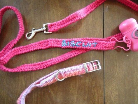 Collar Diy Pattern, Crochet Dog Leash, Dog Leash And Collar, Dog Collar Pattern, Leash And Collar, Crochet Best, Collars Diy, Dog Leashes, Crochet Design Pattern