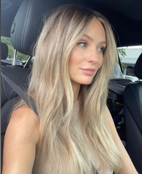 Blonde Balayage Pale Skin Blue Eyes, Full Highlights With Root Melt, Call Bronde Hair, Face Framing Blonde Hair, Neutral Blonde Balayage, Blonde 2024, Wedding Blonde, Lauren Lane, Hair Change