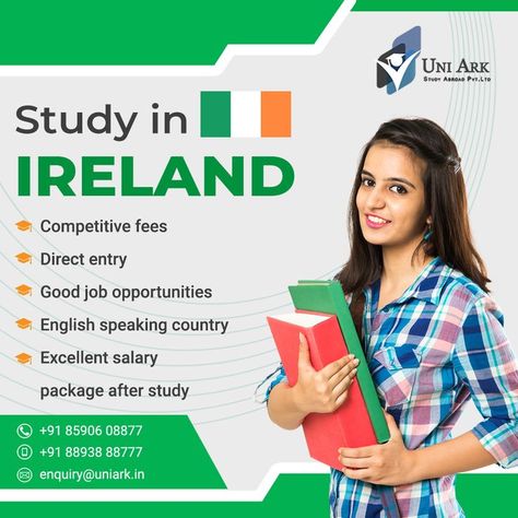 Study In Ireland, Education Poster Design, Student Visa, School Admissions, Overseas Education, Best Careers, Education Poster, Education System, Social Media Design Graphics