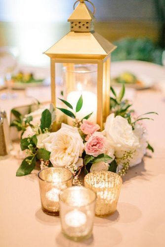 Wedding Light Ideas That Glow Magnificent ★ See more: https://www.weddingforward.com/wedding-light-ideas/8 Lantern Centerpiece Wedding, Gold Centerpieces, Gold Lanterns, Lantern Ideas, Lantern Centerpieces, Wedding Lanterns, Rustic Wedding Centerpieces, Wedding Lights, Reception Decorations