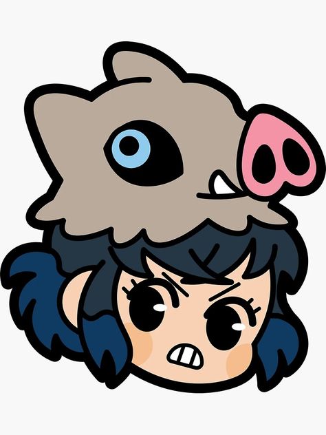 "Inosuke Hashibira Chibi Sticker Demon Slayer" Sticker for Sale by Vesperune | Redbubble Chibi Inosuke, Chibi Demon Slayer, Demon Slayer Stickers, Demon Slayer Chibi, Damon Slayer, Stickers Anime, Inosuke Hashibira, Blind Bag, Cute Cartoon Drawings