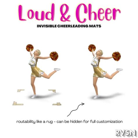 RAVASHEEN - Loud & Cheer Sims 4 Cheerleader, Cheer Mats, School Stories, High School Story, Hexagon Print, High School Cheer, Chic Kids, Smart Speaker, Sims Mods