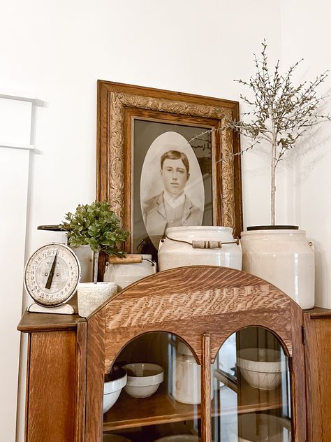 Woods and Whites Decor in our New Entryway - Deb and Danelle Danielle Siggerud Home, Deb And Danielle Decor, Deb And Danielle, 127 Yard Sale, Old Crock, Vintage Stoneware Crocks, Diy Dish Soap, Wood And White, Stoneware Crocks