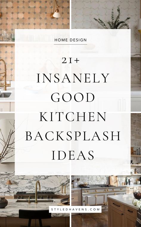 On the hunt for beautiful, modern kitchen backsplash ideas? We're had our finger on the pulse of 2024 kitchen backsplash trends, and we are OBSESSING over these new these insanely pretty kitchen counter and backsplash ideas that we're sharing today. From beautiful stone backsplash kitchen inspirations to tile backsplash ideas and beyond - these gorgeous kitchens are a must-see for any kitchen remodel or kitchen reno! (with ideas for white cabinets and dark cabinets) Covering Kitchen Tiles, Kitchen Tiles Backsplash With Oak Wood Cabinets, Sparkling White Quartz Countertop With Backsplash, Backsplashes For White Kitchens, 4 Inch Countertop Backsplash, Hexagon Marble Backsplash, 2 X 8 Subway Tile Backsplash, Tile Backsplash Around Kitchen Window, Taupe Subway Tile Backsplash