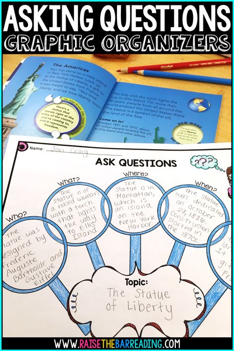 Teaching Reading Comprehension Strategies: Asking Questions & QAR Strategy - Raise the Bar Reading Questioning Comprehension Strategy, Questioning Reading Strategy, Asking And Answering Questions 3rd Grade, Ask And Answer Questions 3rd Grade, Reading Strategy Bookmarks, Raise The Bar Reading, Teaching Reading Comprehension, Reading Strategy, Interactive Reading