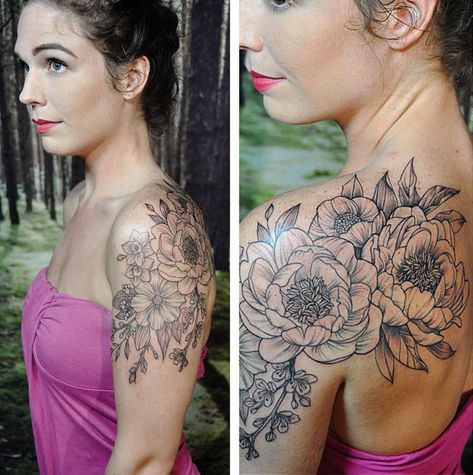 Inside Bicep Tattoo, Pinterest Tattoo Ideas, Sleeve Inspiration, Cap Tattoo, Shoulder Cap Tattoo, Inner Bicep Tattoo, Floral Tattoo Shoulder, Beautiful Flower Tattoos, Bicep Tattoo