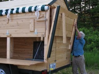 Vegetable Trailer Farm Stand, Produce Stand Trailer, Vegetable Stands Roadside, Produce Wagon Farm Stand, Honor System Farm Stand, Roadside Produce Stand, Roadside Farm Stand On Wheels, Farm Stand On Trailer, Farmers Market Booth