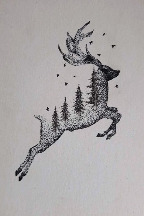 The Stag. Black and White Stippling Animal Drawings. By mARTin. Christmas Sketch, Dotted Drawings, Fineliner Art, Stippling Art, The Stag, Illustration Noel, Unique Drawings, A Deer, Christmas Drawing