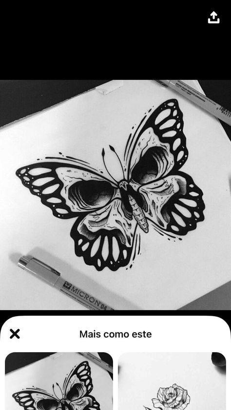 Creepy Butterfly, Skull Butterfly Tattoo, Skull Butterfly, Tattoo Old School, Mother Tattoos, Butterfly Tattoo, Graffiti Art, Butterflies, Graffiti