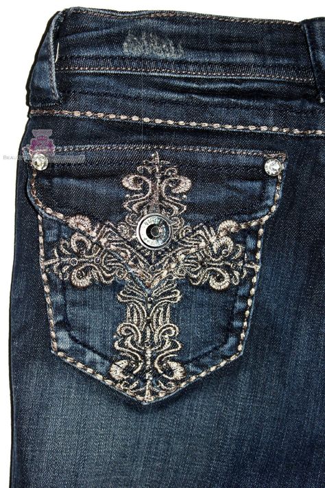 Grace In La Denim Dark Blue Jeans Jeweled Cross Pocket Junior Skinny Fit K8327N Luxury Medium Wash Jeans With Hip Pockets, Luxury Dark Wash Jeans With Hip Pockets, Jeans With Jewels On Back Pockets, Rhinestone Pocket Jeans, High-waist Blue Jeans With Rhinestones, Ultra Low Rise Jeans, Bling Jeans, Dark Blue Jeans, Hot Jeans