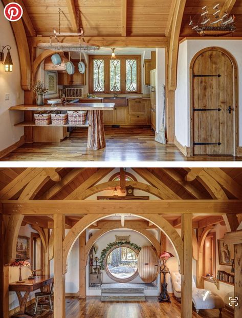 Modern Hobbit House Interior, Hobbit House Aesthetic Bedroom, Building A Hobbit Hole House, Hobbit Aesthetic Home Interior, Hobbit Inspired Kitchen, Hobbit Style House, Hobbit Room Aesthetic, Hobit Houses Aesthetic, Hobbit Interior Design