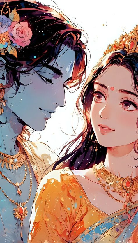 Radha Krishna Wallpaper Paintings, Radha Krishna Art Beautiful, Kdrama Fan Art Wallpaper, Kdrama Fan Art, Cute Wallpapers For Android, Fan Art Wallpaper, Krishna Radhe, Krishna Drawing, God Artwork