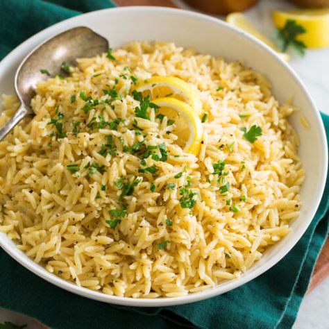 Lemon Orzo Recipe - Cooking Classy Lemon Orzo Rice, Greek Lemon Orzo, Aandete Idees, Orzo Rice, Greek Lemon Rice, Orzo Recipe, Turkey Pasta, Lemon Orzo, How To Cook Orzo