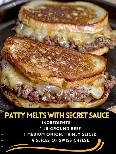 Best Patty Melts With Secret Sauce, Patty Melts With Secret Sauce, Patty Melt Recipe, Recipes On A Budget, Sandwhich Recipes, Best Sandwich Recipes, Best Burger Recipe, Melt Recipe, Cheap Meal