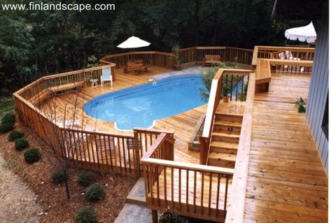 Multi Level Deck, Pool Deck Plans, Best Above Ground Pool, Swimming Pool Decks, Deck Designs Backyard, Above Ground Pool Decks, Backyard Pool Landscaping, Above Ground Swimming Pools, Decks Backyard