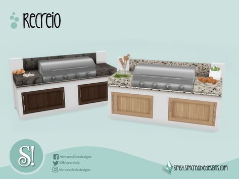 Sims 4 Cc Simcredible, Sims 4 Bbq Cc, Sims 4 Simcredible, Sims 4 Grill Cc, Simcredible Sims 4, Furniture Cc, Sims 4 Kitchen, Resource Furniture, Mod Furniture