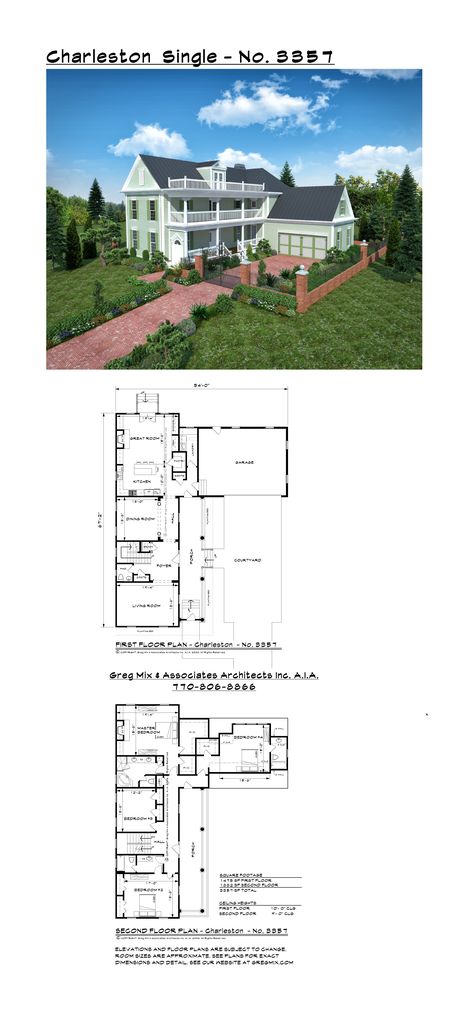 3357 SF Charleston Single style house plans. Contact GregMix@comcast.net   http://gregmix.com/3357_The_Charleston_Single.html Charleston Sc House Plans, Charleston Single House Plans, Charleston Style House Plans, Charleston House Plans, 800 Sq Ft House, Estilo Charleston, Queen Anne House, Charleston Style, Free House Plans