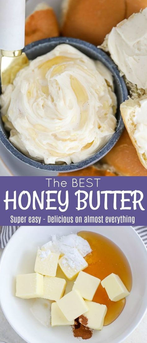 Potatoes Pancakes, Easy Honey Butter, Flavored Butter Recipes, Butter Recipes Homemade, Rolls Bread, Honey Butter Recipe, Bread Sweet, Butter Honey, Flavored Butter