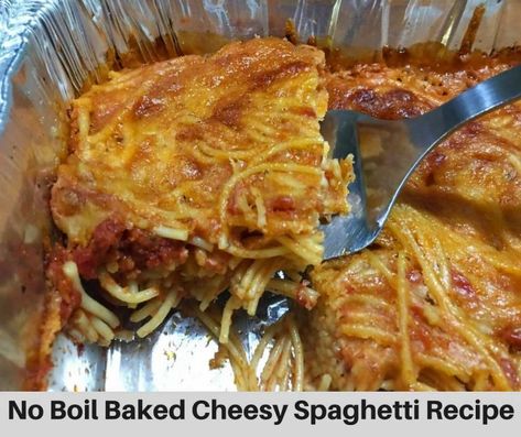 No Boil Spaghetti Bake (Pasta Bake) - Recipe Garden Simple Baked Pasta, No Boil Pasta Bake, Spaghetti Bake Recipe, No Boil Pasta, Baked Spagetti, Best Hamburger Casserole Recipes, Easy Baked Spaghetti Recipe, Bake Pasta, Best Spaghetti Recipe