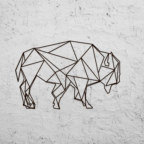 Bison Tattoo, Buffalo Tattoo, Art Inspired Tattoos, Origami Animal, Aboriginal Education, Bison Art, Animal Home Decor, Buffalo Art, Tattoo Concepts