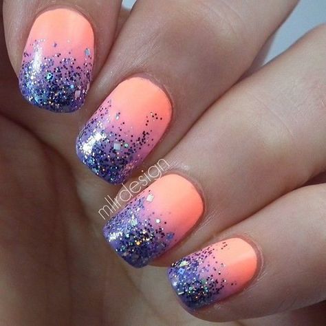 35 Amazing Glitter Nail Designs for 2022 - Pretty Designs Nail Design Glitter, Glitter Tip Nails, Unghie Sfumate, Unghie Nail Art, Nagel Tips, Spring Nail Art, Nail Designs Glitter, Glitter Nail, Cute Nail Art