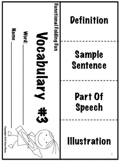 Foldables ~ Functional Folding Fun! Flip-Flap Books And Elementary Lapbooks Vocabulary Foldable, Vocabulary Notebook, Math Foldables, Vocabulary Instruction, Interactive Journals, Reading Comprehension Strategies, Language Arts Classroom, Language Arts Lessons, 3rd Grade Reading