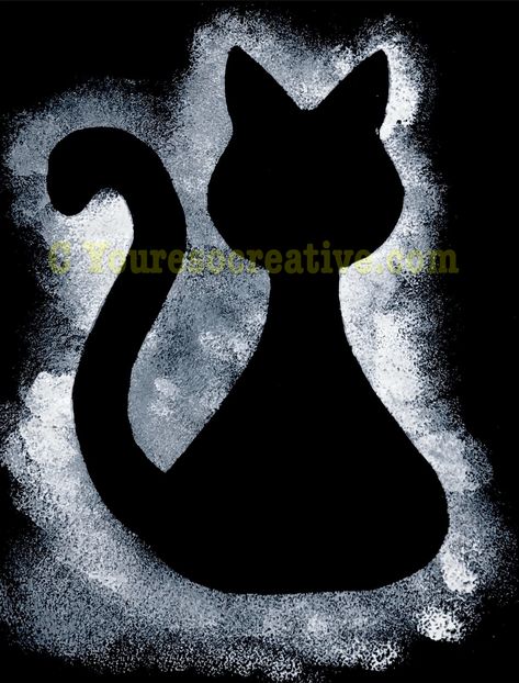 Halloween Cat Crafts, Cat Crafts Preschool, National Black Cat Day, Preschool Crafts Fall, Halloween Crafts Preschool, Black Cat Silhouette, October Art, Chat Halloween, Toddler Art Projects