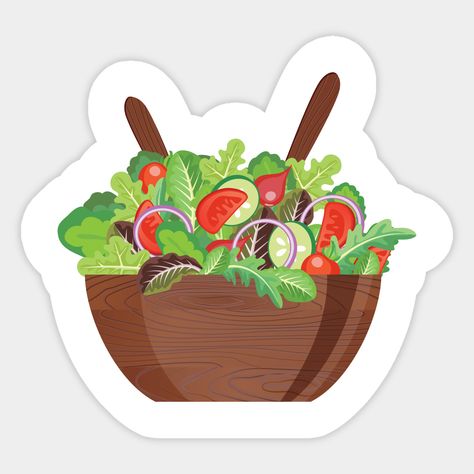 The veggies are almost jumping out of the bowl to meet you! -- Choose from our vast selection of stickers to match with your favorite design to make the perfect customized sticker/decal. Perfect to put on water bottles, laptops, hard hats, and car windows. Everything from favorite TV show stickers to funny stickers. For men, women, boys, and girls. Salad Sticker Design, Cute Food Stickers Printable, Green Stickers, Tufting Diy, Food Sticker, Green Sticker, Scrapbook Stickers Printable, Food Stickers, Birthday Stickers