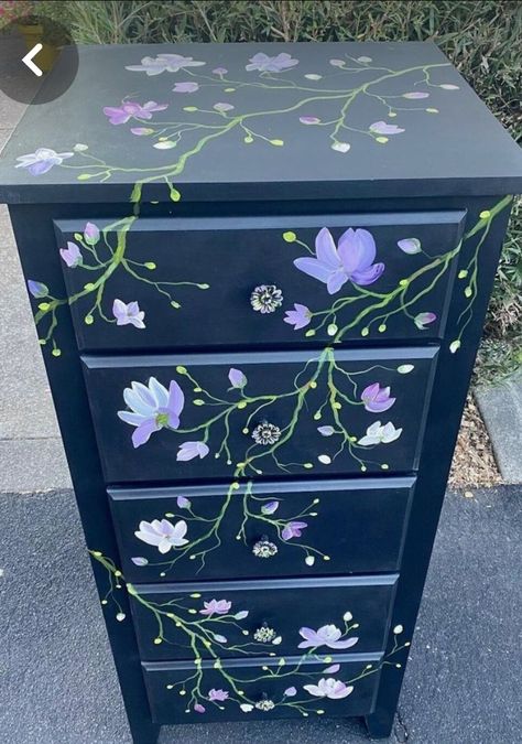 French Country Dresser, Country Dresser, Painted Wood Chest, Dresser Organizer, Hand Painted Dressers, Whimsical Painted Furniture, Lingerie Chest, Painted Drawers, Chest Dresser