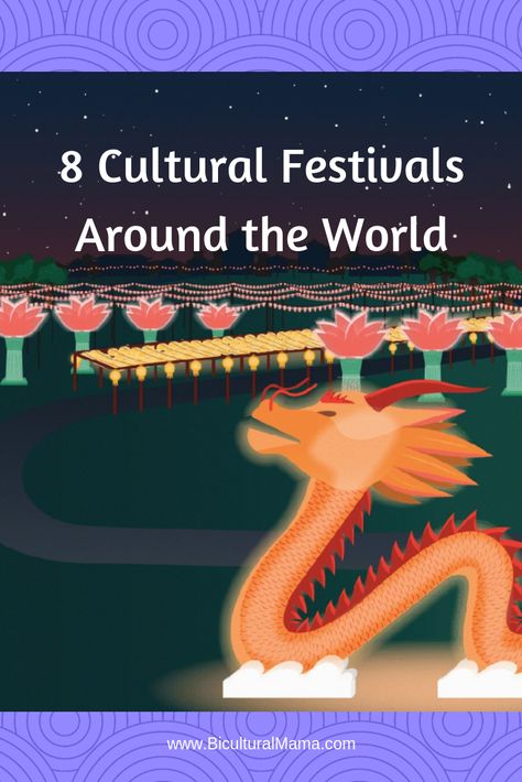 8 Cultural Festivals Around the World Every nation has its own culture and festivals that celebrate them. These eight images feature cultural festivals around the world. The animated images are quite entertaining! If you feel inspired, then put these places and festivals on your travel list. Culture Lessons Elementary, Cultural Day At School Ideas, Dragon Festival, Fusion Festival, La Tomatina, Festivals In China, Celebrations Around The World, Around The World Theme, Intercultural Communication