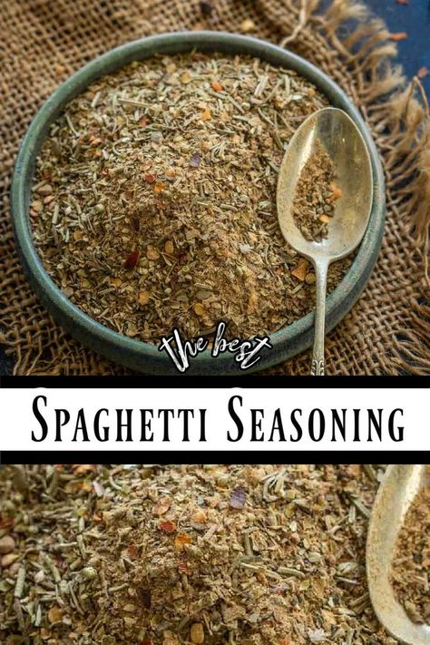 Spaghetti Seasoning Recipe, Spaghetti Seasoning, Pasta Seasoning, Homemade Dry Mixes, Homemade Spice Mix, Spice Blends Recipes, Homemade Pantry, Spice Mix Recipes, Homemade Spice Blends