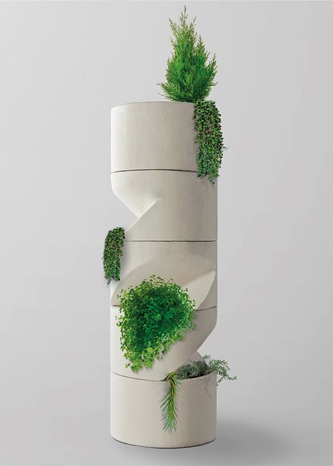 Balcony Oasis, Vertical Garden Pots, Modular Garden, Indoor Farming, Drukarka 3d, Speculative Design, Vertical Garden Design, Plant Pot Design, Beton Design