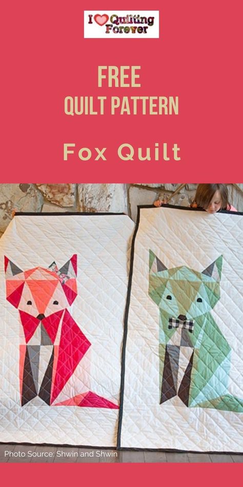 Get your Free Fox Quilt Tutorial here. 500+ Free Quilt Patterns for Beginner & Expert. All Quilters can get inspired! Origami Quilt Patterns, Origami Quilt, Free Paper Piecing Patterns, Fox Quilt, Free Quilt Tutorials, Quilting Designs Patterns, Quilt Sewing Patterns, Quilts Decor, Geometric Quilt