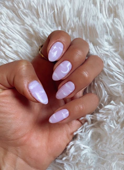 Cloudy Nails, Trending Spring Nails, Nail Designs Colors, Chasing Daisies, Spring Nails 2023, Lilac Nails, Moon Nails, Spring Nail Designs, Spring Nail Colors