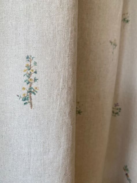 Set of 2 Minimalist Floral Linen Curtains French Country - Etsy Ireland Country Curtains Bedroom, Curtain For Pantry Door, Dining Room Cafe Curtains, Modern Farmhouse Bedroom Curtains, English Country Curtains, Inset Curtains, Small Bedroom Curtains, Etsy Home Decor, Curtains Cottagecore