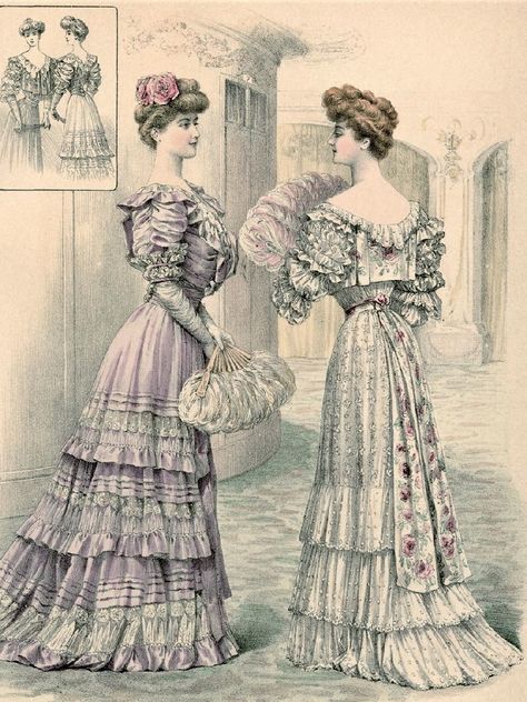 1905 Fashion, Edwardian Fashion Plates, 10s Fashion, Edwardian Era Fashion, 1900's Fashion, 1950s Clothing, 1900 Fashion, 1900s Fashion, Dress History