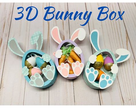 Egg bunny svg | Etsy Easter Treat Box, Diy Easter Gifts, Bunny Egg, Easter Bunny Eggs, Easter Projects, Bunny Gifts, Bunny Svg, Cute Box, Easter Candy